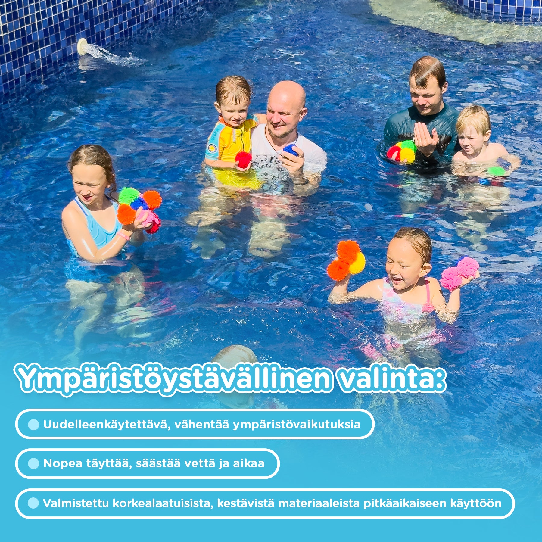 KiddoSpace uudelleenkäytettävät vaahtomuoviset vesipallot
